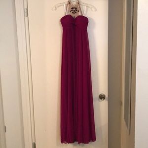 David's Bridal Beaded Neckline Long Dress
